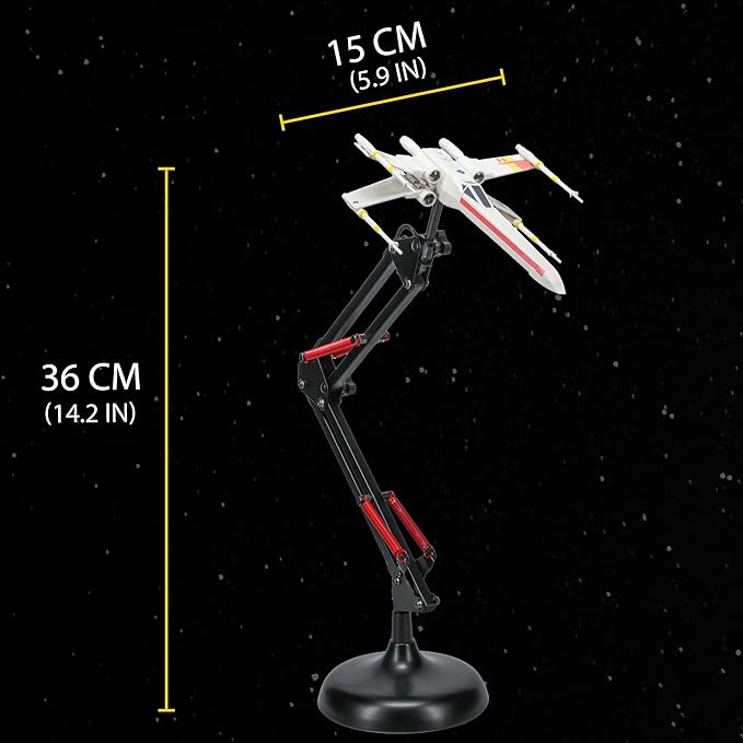 Star Wars X Wing Posable Desk Light, 15cm (5.9") Wide Replica Ship with LED Lighting, Powered by Included USB Cable | Paladone