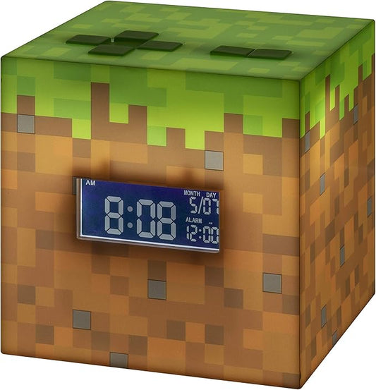 Minecraft Grass Block Digital Alarm Clock - Officially Licensed